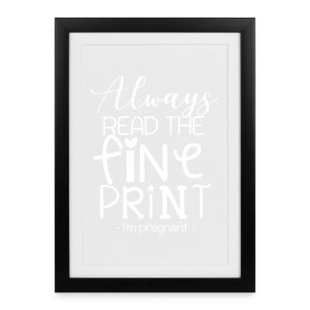 Funny pregnancy print with heart design - Framed poster (27 × 37 cm) - black - Front