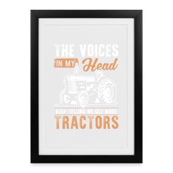 Traktor Sprüche mit Humormotiv - Gerahmtes Poster (27 × 37 cm) - Schwarz - Vorne