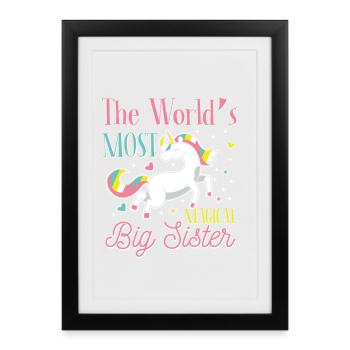 Le monde le plus magique big Sister - Affiche encadrée (27 × 37 cm) - noir - Devant