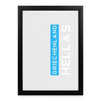 Greece Hellas - Framed poster (27 × 37 cm) - black - Front