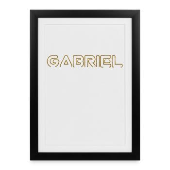 GABRIEL PRENOM SOUVENIR - Affiche encadrée (27 × 37 cm) - noir - Devant
