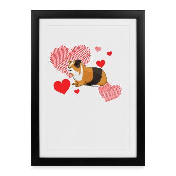 J’adore les cochons d’Inde - Affiche encadrée (27 × 37 cm) - noir - Devant