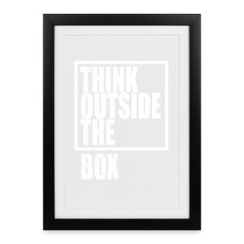Think Outside The Box / Design Thinking - Affiche encadrée (27 × 37 cm) - noir - Devant