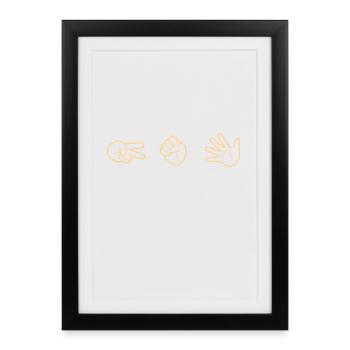 Pierre, papier, ciseaux - Affiche encadrée (27 × 37 cm) - noir - Devant