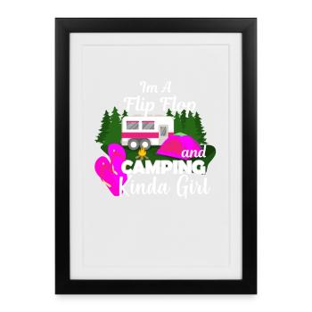 Camping femmes cadeau - Affiche encadrée (27 × 37 cm) - noir - Devant