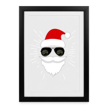 Santa Claus with glasses - Framed poster (27 × 37 cm) - black - Front