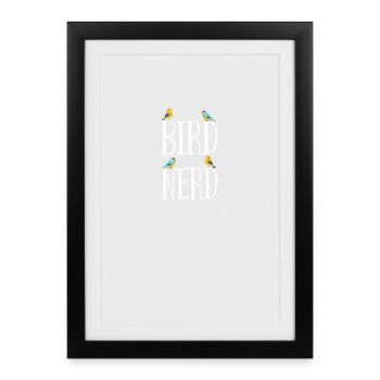 Birder Bird Nerd - Affiche encadrée (27 × 37 cm) - noir - Devant