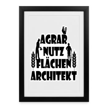 Architecte de l'utilisation des terres agricoles synonyme de paysan - Affiche encadrée (27 × 37 cm) - noir - Devant