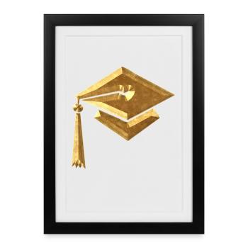 Chapeau d’étudiant - Affiche encadrée (27 × 37 cm) - noir - Devant