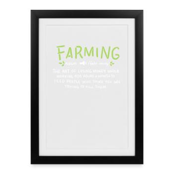 FARMING: Farming Definition - Framed poster (27 × 37 cm) - black - Front