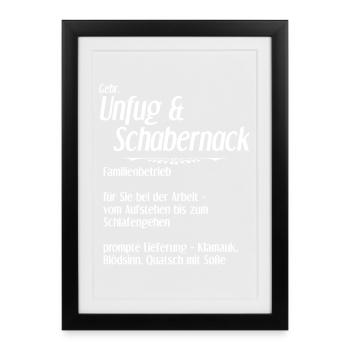 Unfug und Schabernack - Gerahmtes Poster (27 × 37 cm) - Schwarz - Vorne