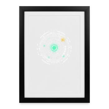 nerd CPU core computer code pc board spaceship - Framed poster (27 × 37 cm) - black - Front
