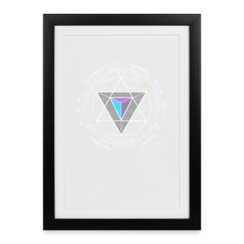 nerd cpu pyramide illuminati jeu wow hacker code - Affiche encadrée (27 × 37 cm) - noir - Devant