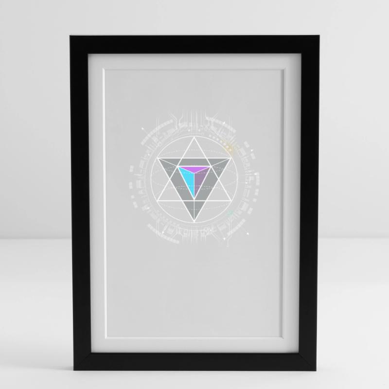 nerd cpu pyramide illuminati jeu wow hacker code Affiche encadrée (27 × 37 cm)