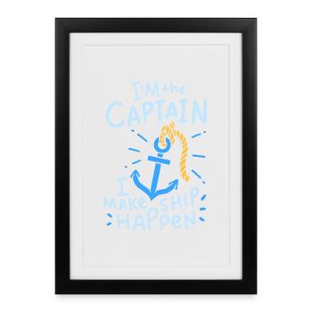 Bateau de plaisance - Affiche encadrée (27 × 37 cm) - noir - Devant