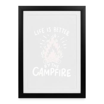 camping - Affiche encadrée (27 × 37 cm) - noir - Devant