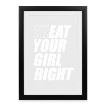 Treat & Eat Your Girl Right / Sexe pour la Saint-Valentin - Affiche encadrée (27 × 37 cm) - noir - Devant