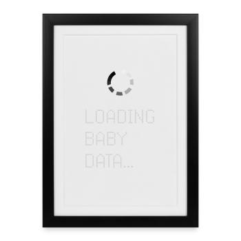 Chargement des données de bébé - Affiche encadrée (27 × 37 cm) - noir - Devant