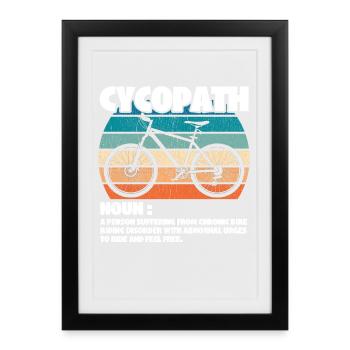 Vélo de montagne Cycopath Nom - Affiche encadrée (27 × 37 cm) - noir - Devant