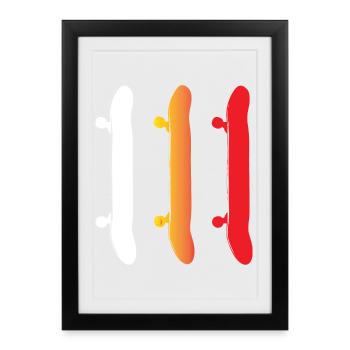 Skateboard - Skateboards - Affiche encadrée (27 × 37 cm) - noir - Devant