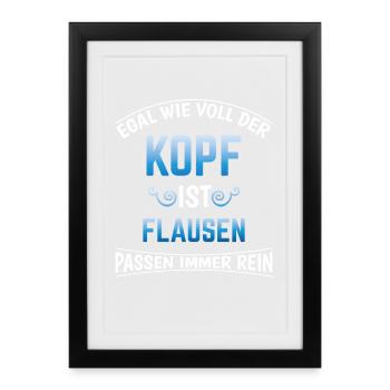 Funny sayings shirt for children Funshirt FLAUSEN - Framed poster (27 × 37 cm) - black - Front