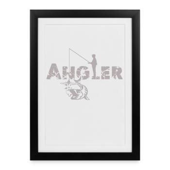 Angler fish fish gift - Framed poster (27 × 37 cm) - black - Front