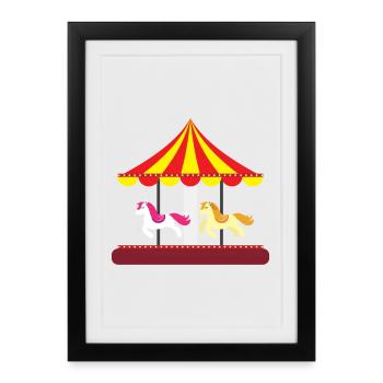 Circus Manege Clown Animals Juggler Artist Juggler - Framed poster (27 × 37 cm) - black - Front