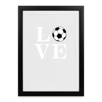 Football Love - J'aime le football - Affiche encadrée (27 × 37 cm) - noir - Devant