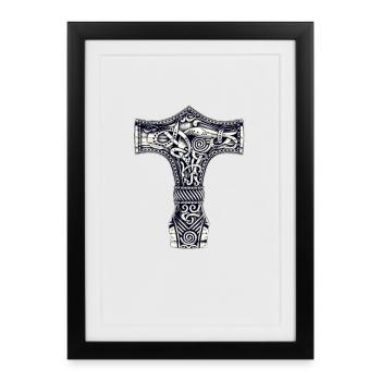 Thor's Cross - Framed poster (27 × 37 cm) - black - Front