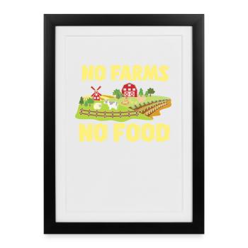 No Farms No Food - Farmer Farmer Gift - Framed poster (27 × 37 cm) - black - Front