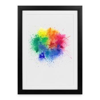 Pop de couleur Design - Affiche encadrée (27 × 37 cm) - noir - Devant