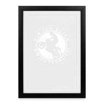 Moto Vélo Cyclomoteur Cyclomoteur chauffant gazon chromé - Affiche encadrée (27 × 37 cm) - noir - Devant
