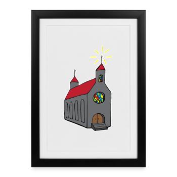 Building for Christian worship - Church - Framed poster (27 × 37 cm) - black - Front
