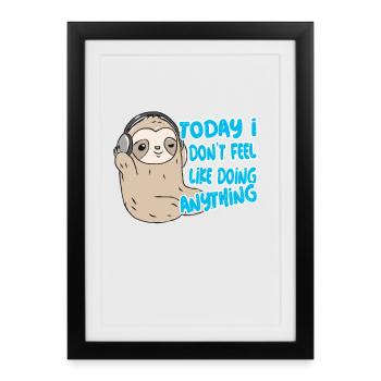 Sloth gift - Framed poster (27 × 37 cm) - black - Front