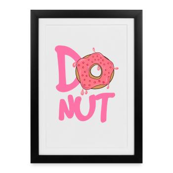 Donut Logo Pink Sparkle - Framed poster (27 × 37 cm) - black - Front