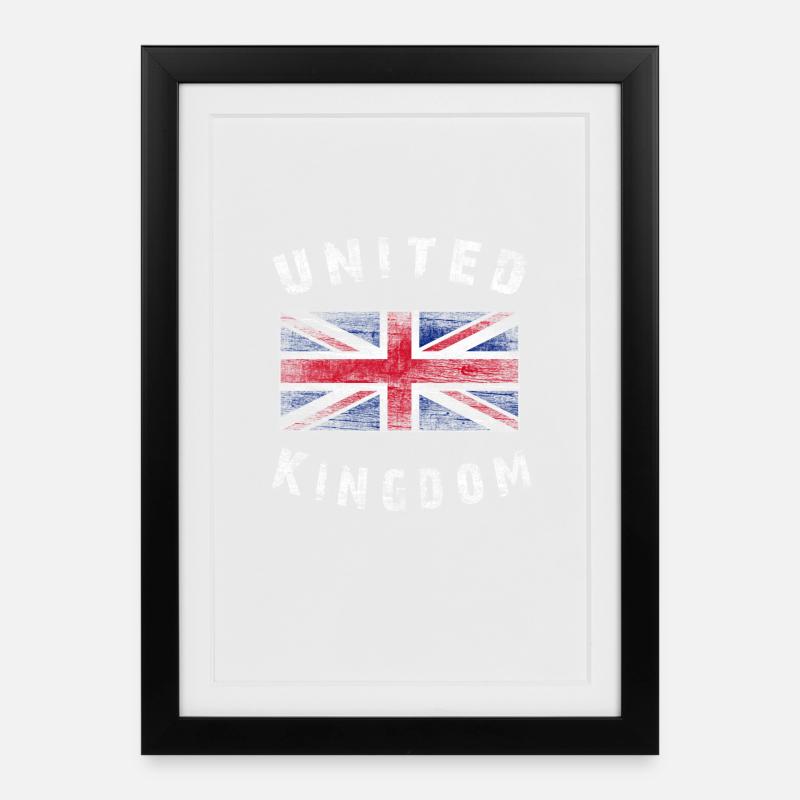 Union Jack - United Kingdom - Framed poster (27 × 37 cm) - black