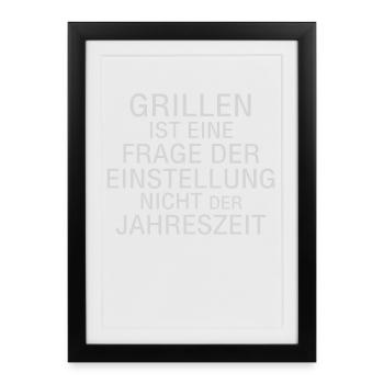 Le barbecue, c’est de l’attitude, pas de la saison - Affiche encadrée (27 × 37 cm) - noir - Devant