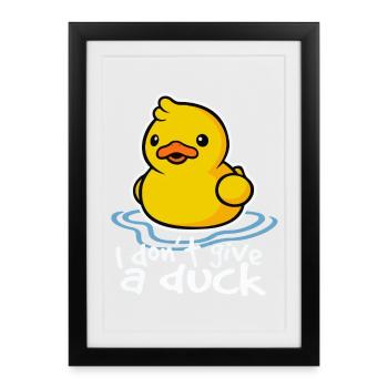 Canard - I don't Give A Duck - Affiche encadrée (27 × 37 cm) - noir - Devant