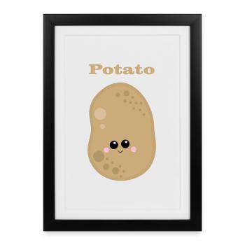 pommes de terre - Affiche encadrée (27 × 37 cm) - noir - Devant