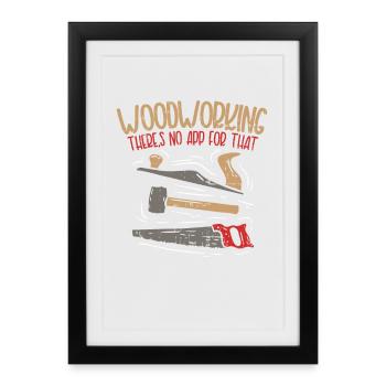 Cadeau menuiserie menuiserie - Affiche encadrée (27 × 37 cm) - noir - Devant