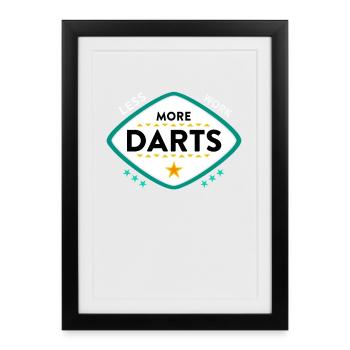 jeu de fléchettes - Affiche encadrée (27 × 37 cm) - noir - Devant