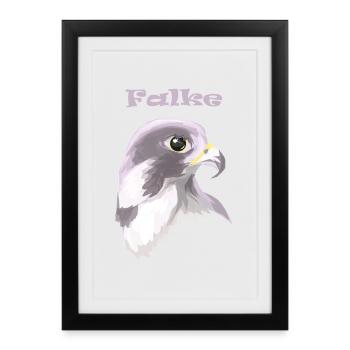 faucon - Affiche encadrée (27 × 37 cm) - noir - Devant