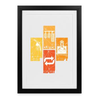 voitures - Affiche encadrée (27 × 37 cm) - noir - Devant