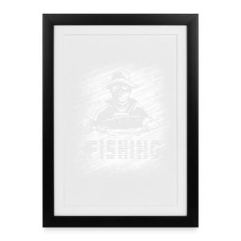 Fishing - Gerahmtes Poster (27 × 37 cm) - Schwarz - Vorne