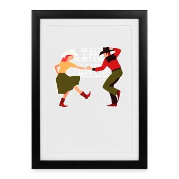 Danse en ligne - Affiche encadrée (27 × 37 cm) - noir - Devant