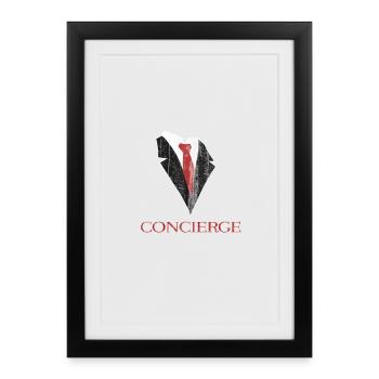 Costume élégant à motif cravate - Affiche encadrée (27 × 37 cm) - noir - Devant