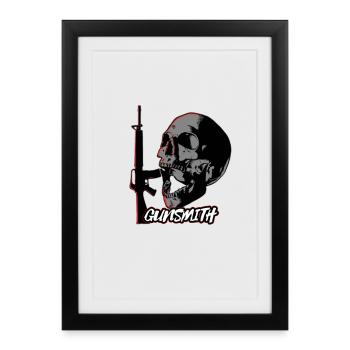 Gunsmith Skull Design - Framed poster (27 × 37 cm) - black - Front