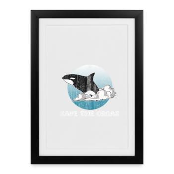 Orca Saying for Animal Welfare - Framed poster (27 × 37 cm) - black - Front
