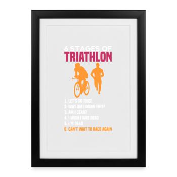 Triathlon - Affiche encadrée (27 × 37 cm) - noir - Devant