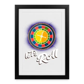 Inspiration vibrante de la roulette - Affiche encadrée (27 × 37 cm) - noir - Devant